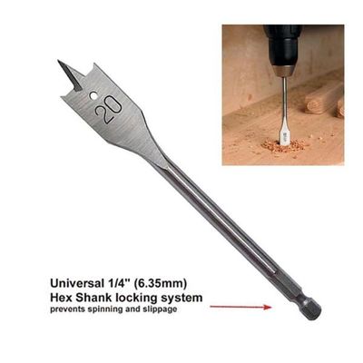 Brocas para madera con vástago hexagonal recubiertas de titanio, estándar DIN 6-40mm