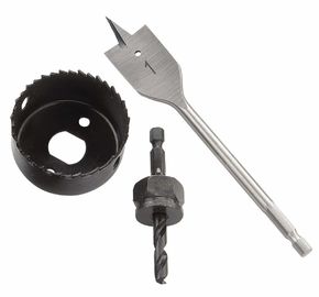 3pcs Kit de sierra de agujero para la instalación de cerraduras de puertas en madera