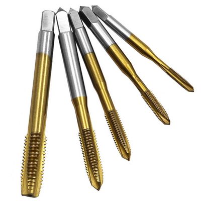 Machuelos de máquina HSS con punta helicoidal DIN371 recubiertos de Ti, M3-M50
