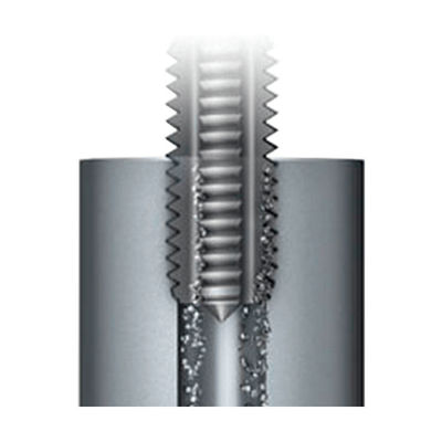 Macho para tuercas de roscar DIN357 HSS M30, con ranuras helicoidales y espiga cuadrada