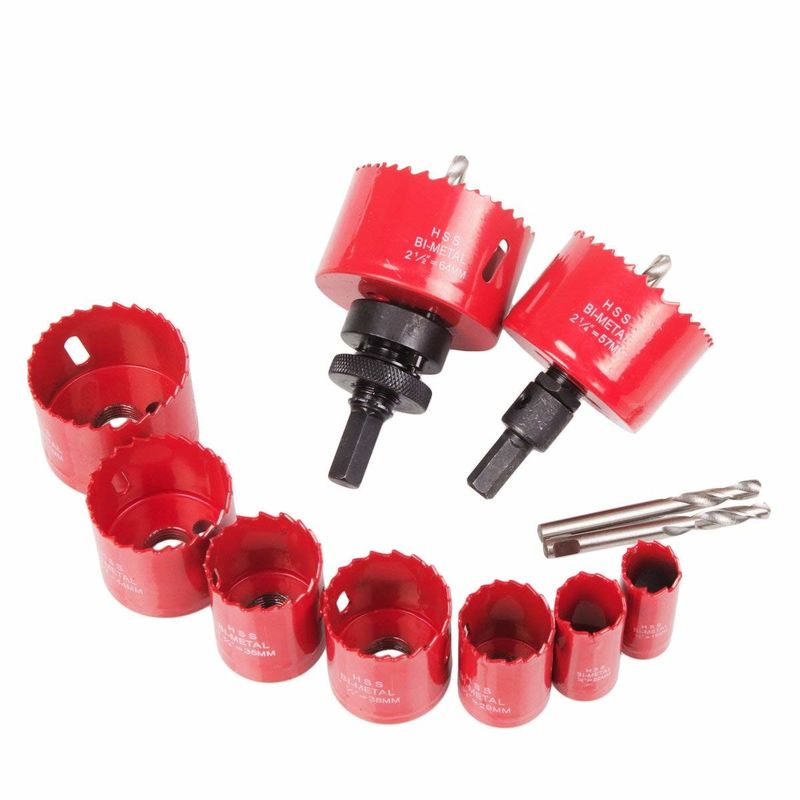 3/4"-2 1/2" HSS Bi-Metal Hole Saw Set con mandril y adaptador
