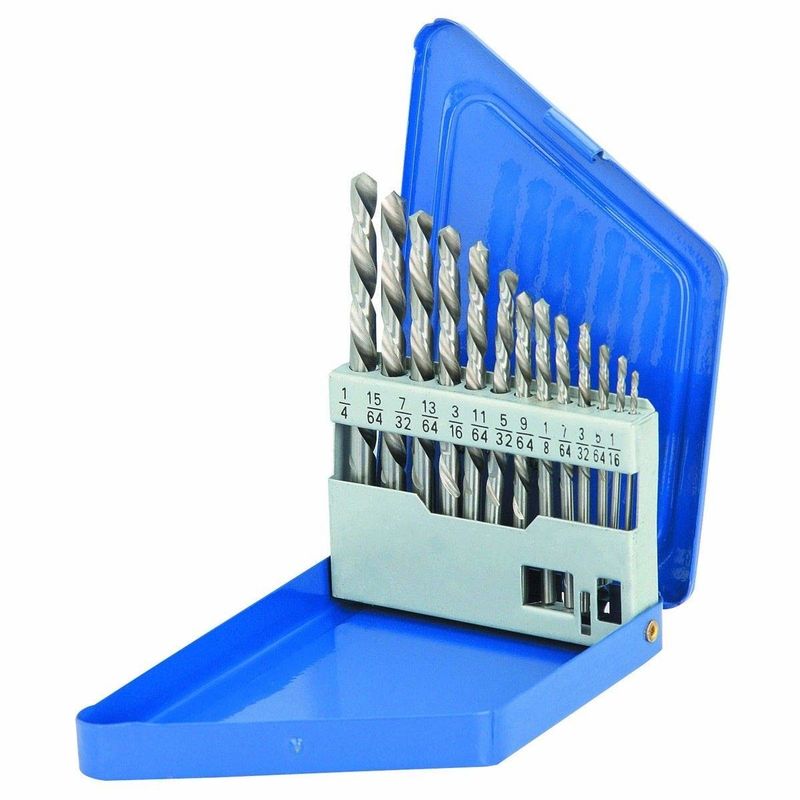 HSS de mano izquierda perforación Bit Set 13pc 1/16-1/4in Retirador de tornillo inverso