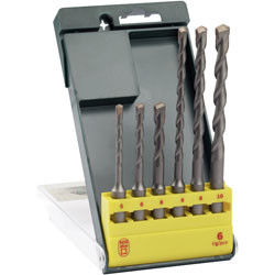 6PCS SDS más sistema de la broca del martillo con Sandblated inclinado recto