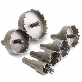 Juego de 6 sierras de corona con punta de carburo de tungsteno de 22-65 mm para acero inoxidable