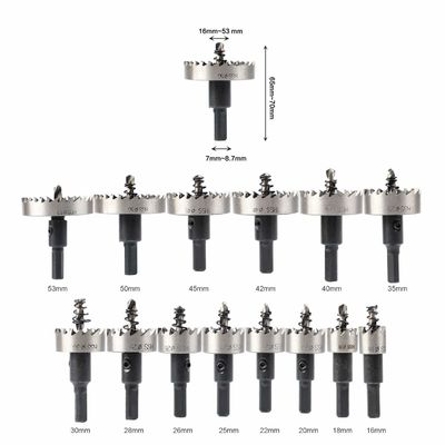14pcs HSS Kit de sierra de agujero para el corte de metal hasta 2 mm de espesor