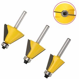 Juego de brocas para fresadora de chaflán de carburo con vástago de 1/4 de pulgada para carpintería